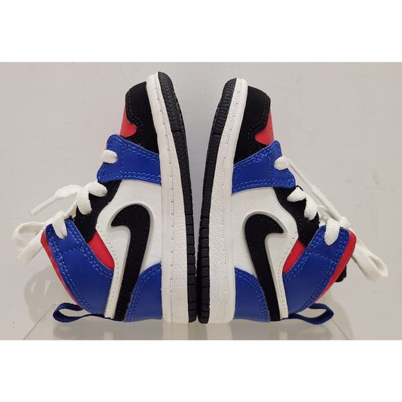 Nike Air Jordan 1 Mid Red/White/Blue 640735-124 Childs Sneakers Sz 4C - Picture 1 of 11